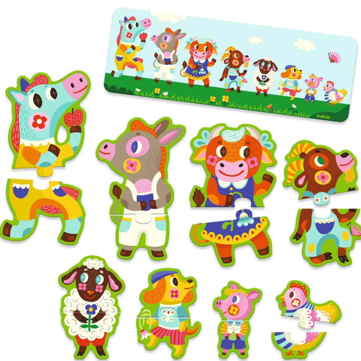 Djeco Puzzle MAŁE I DUŻE NA FARMIE