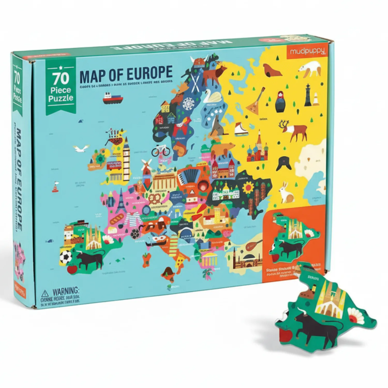 Mudpuppy Puzzle Mapa Europy z elementami w kształcie państw 5+