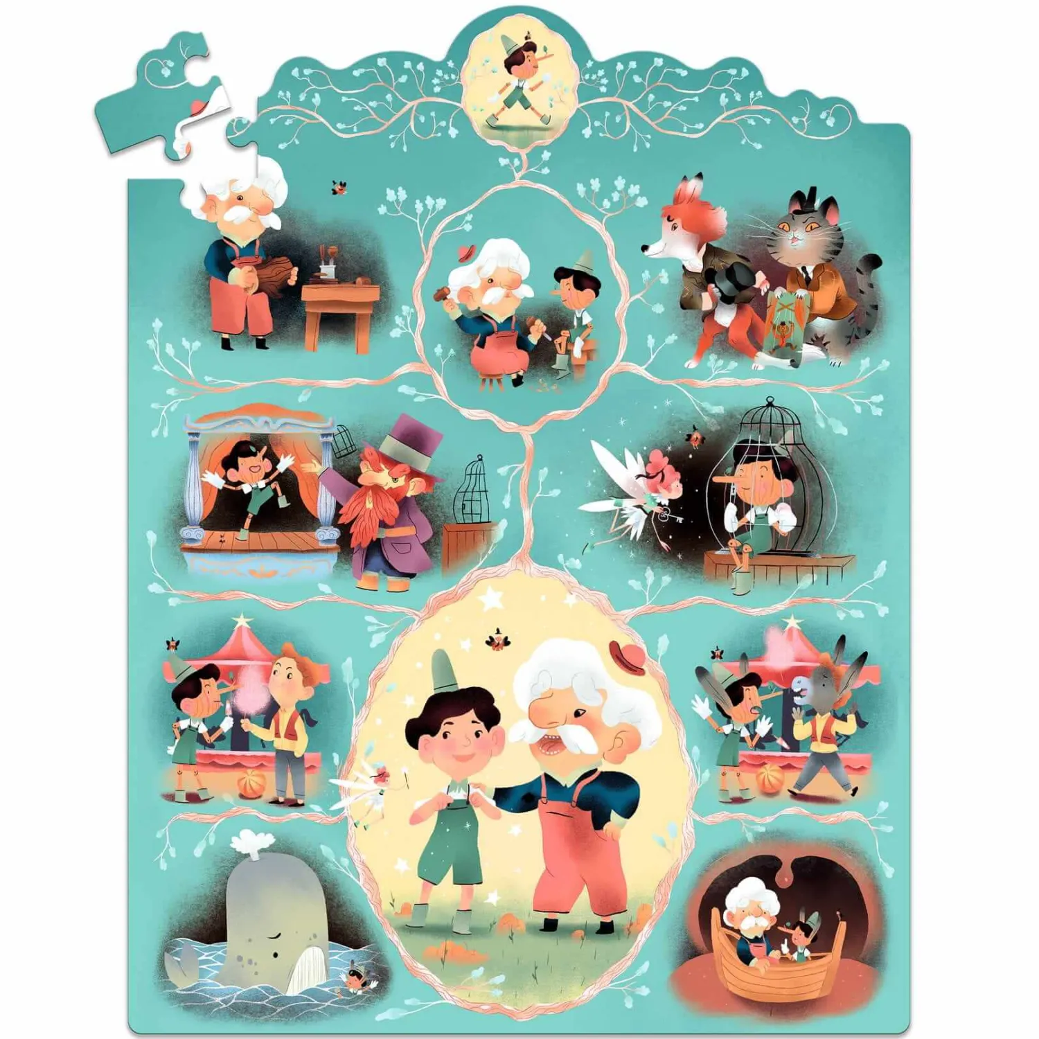 Djeco Puzzle opowieść - PINOKIO 54 el.