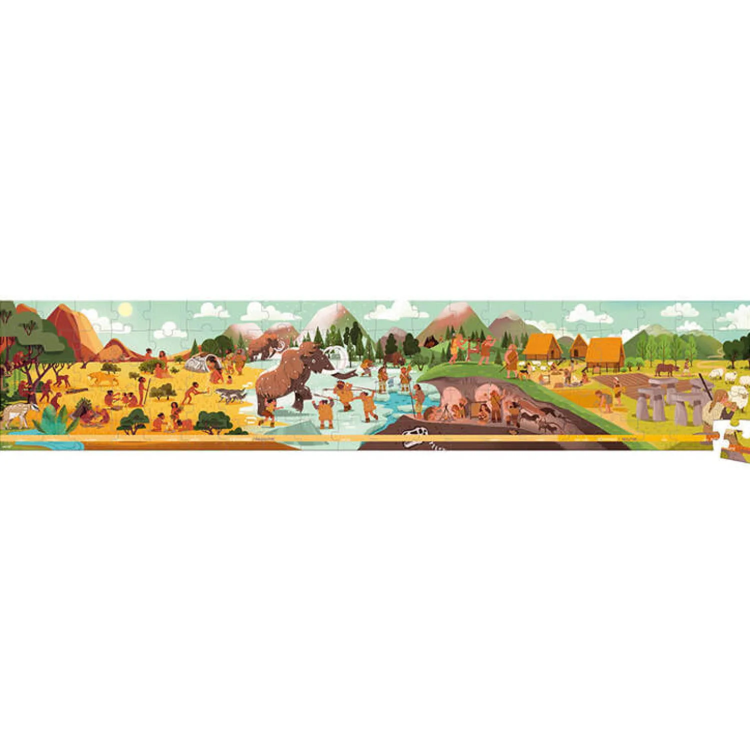 Janod Puzzle panoramiczne w walizce Prehistoria 100 elementów