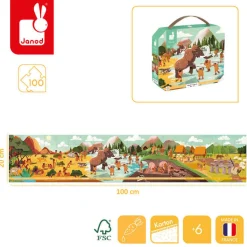 Janod Puzzle panoramiczne w walizce Prehistoria 100 elementów