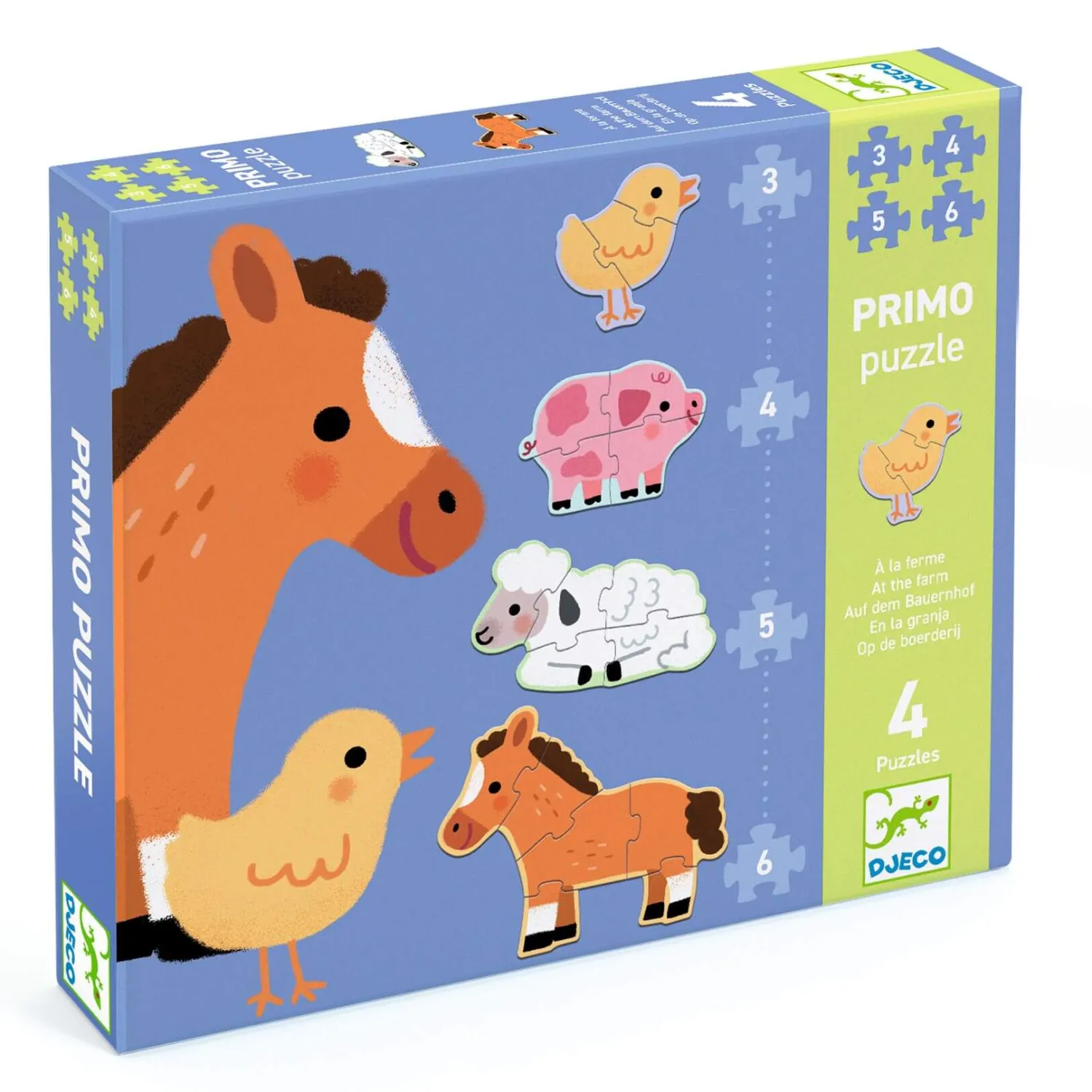 Djeco Puzzle progresywne FARMA 3,4,5,6 elem.