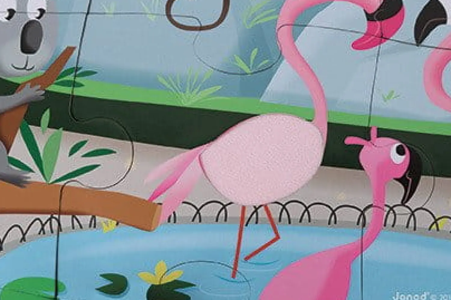 Janod Puzzle sensoryczne 20 elementów Wycieczka do zoo