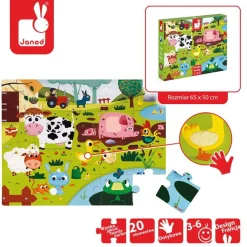 Janod Puzzle sensoryczne 20 elementów Farma