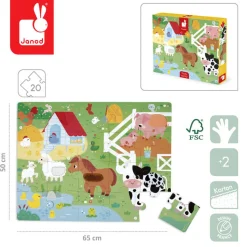 Janod Puzzle sensoryczne Farma 20 el. 2+