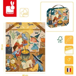 Janod Puzzle w walizce Czary 200 elementów