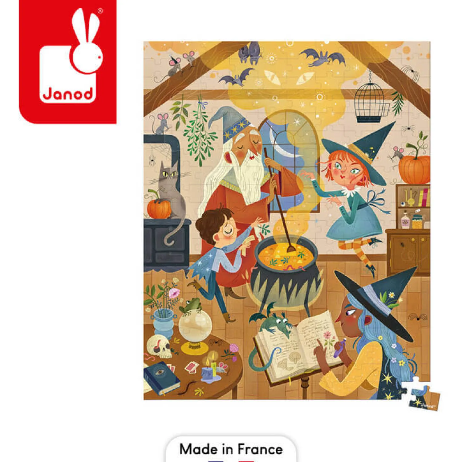 Janod Puzzle w walizce Czary 200 elementów