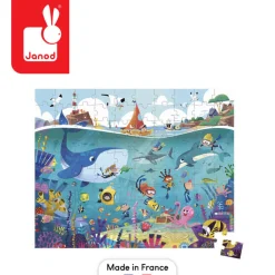 Janod Puzzle w walizce Podwodny świat 100 elementów 6+