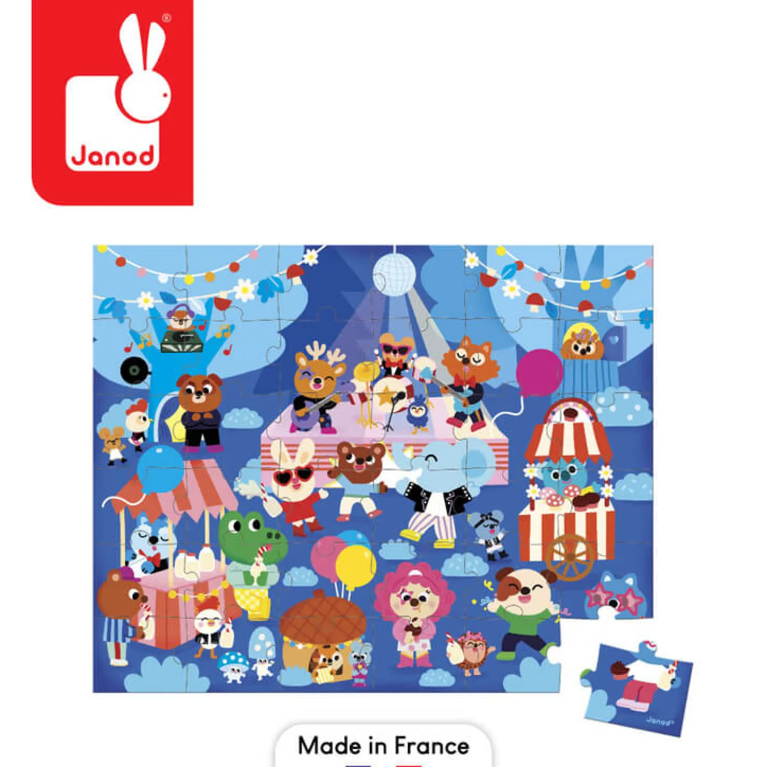 Janod Puzzle w walizce Przyjęcie 36 elementów 4+