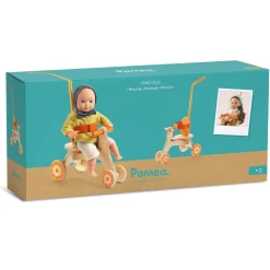 Djeco Rowerek 3-kołowy z rączką dla lalek POMEA