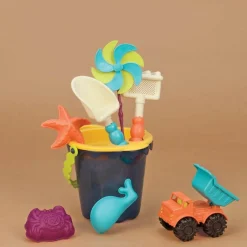 B.Toys Sands Ahoy! – wiaderko z akcesoriami do piasku NIEBIESKIE