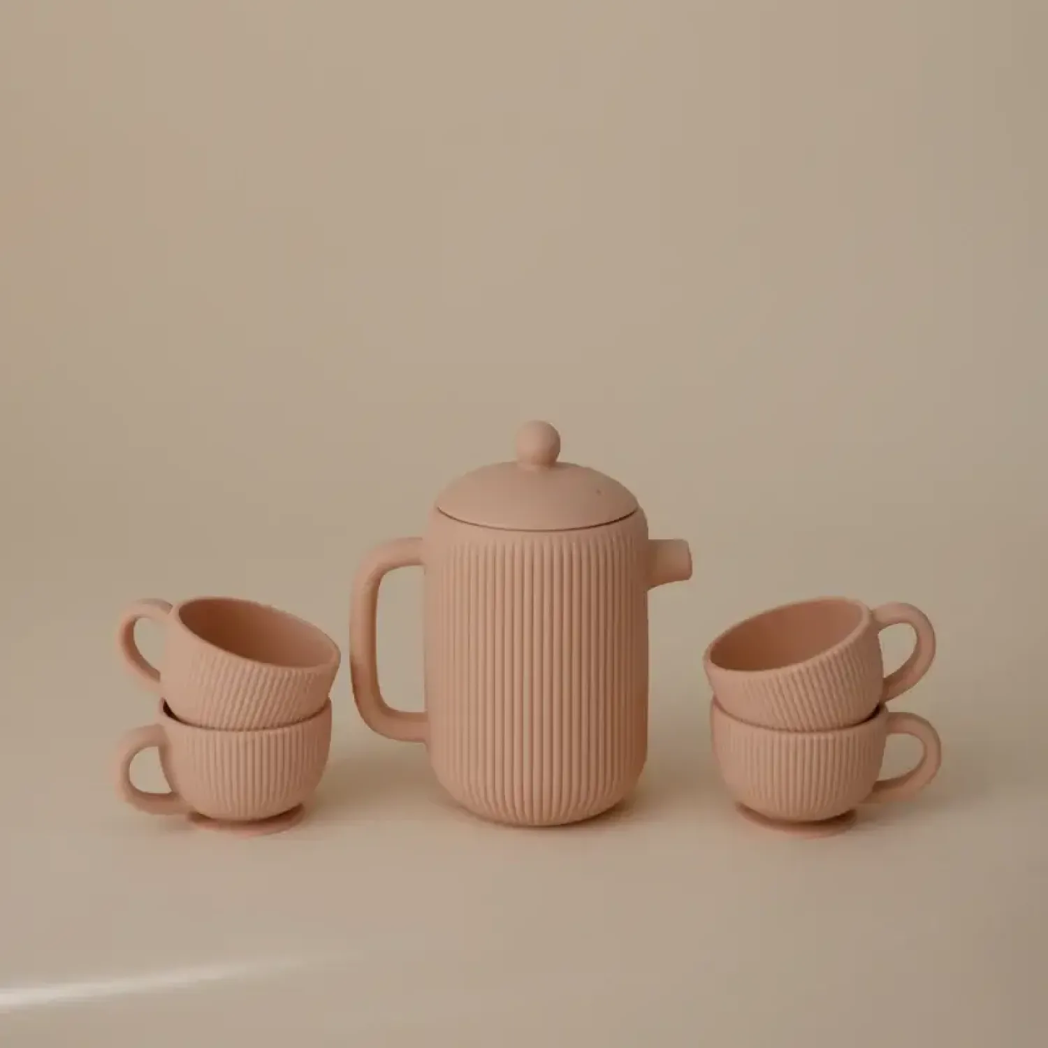Mushie Silikonowa zastawa do herbatki - Blush