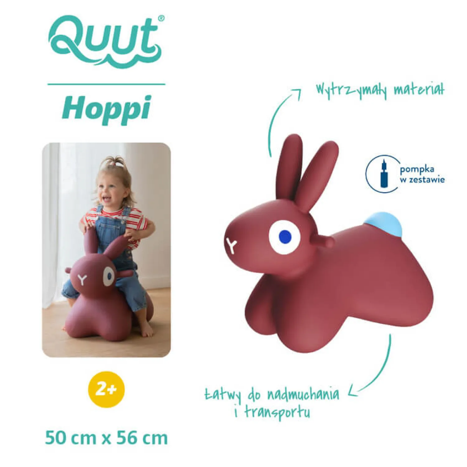 QUUT Skoczek Hoppi Bunny - Burgundy