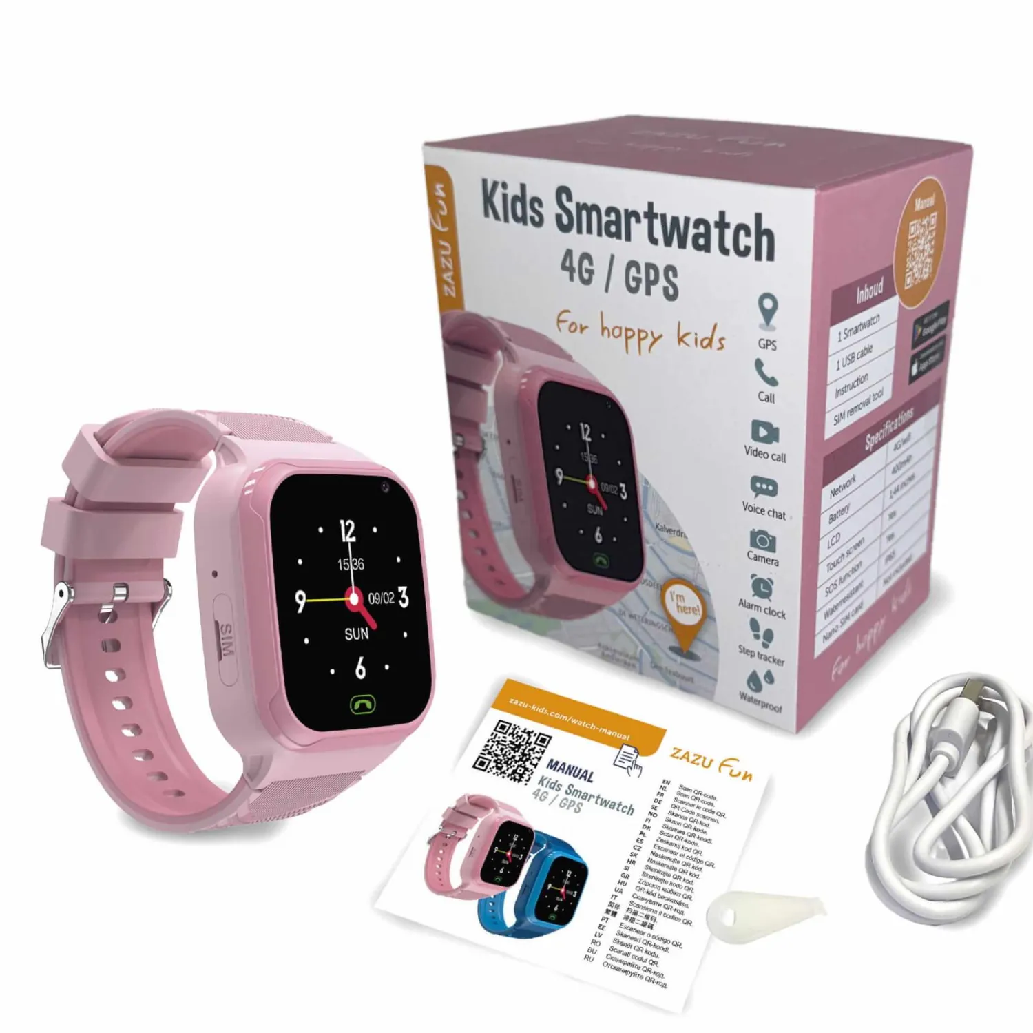 Zazu Smartwatch dla dzieci - Różowy