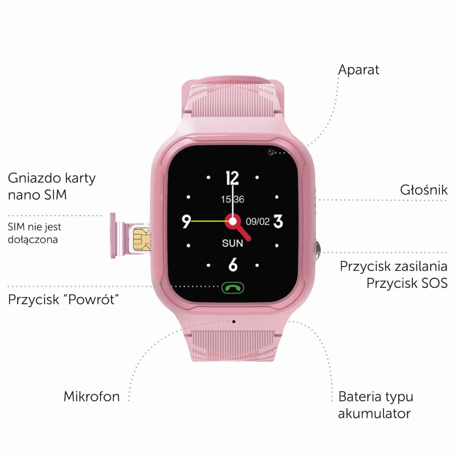 Zazu Smartwatch dla dzieci - Różowy