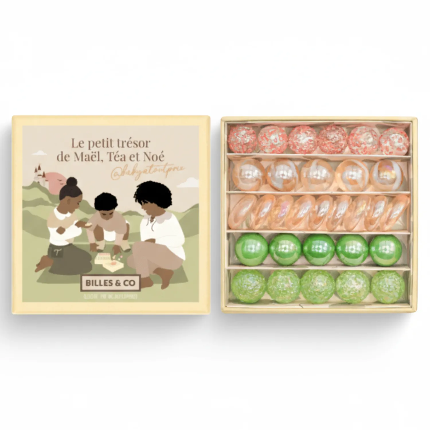 Billes & Co Szklane kulki Mini-Box MAŁE SKARBY
