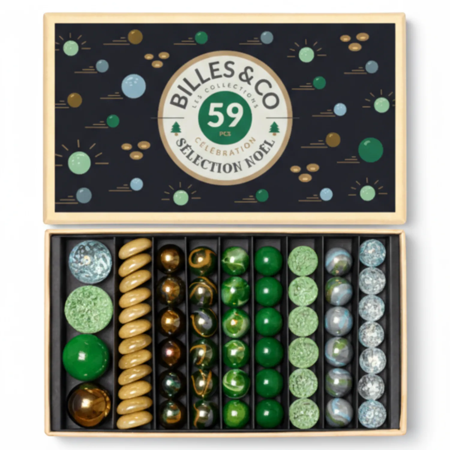Billes & Co Szklane kulki NOËL