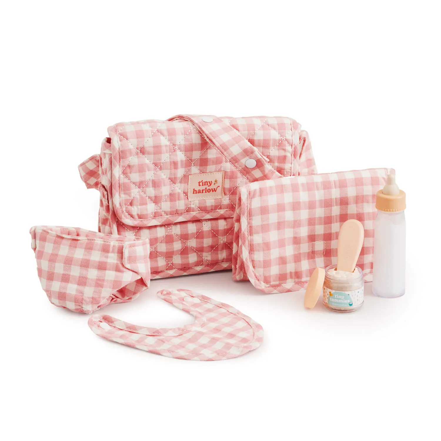 Tiny Harlow Torba z akcesoriami dla lalek Pink Gingham