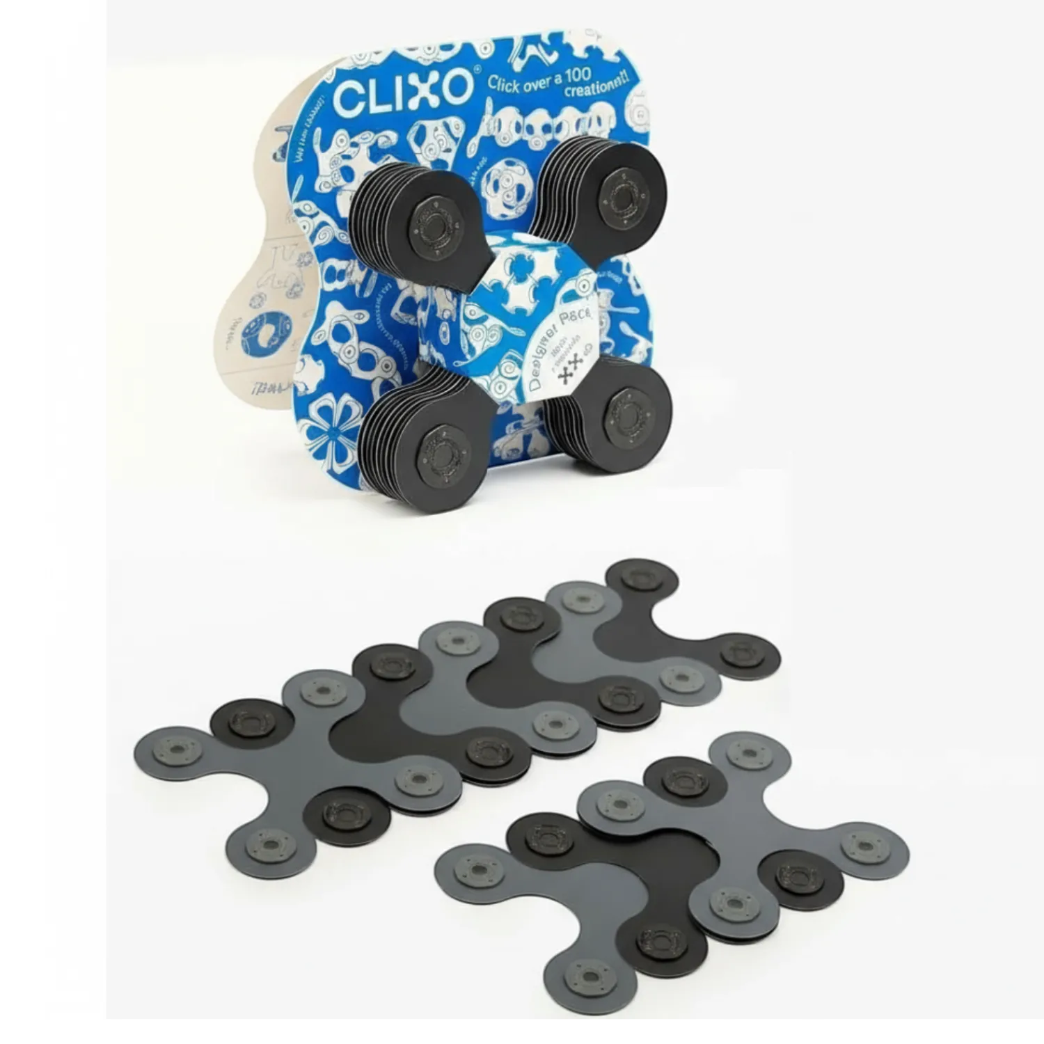 CLIXO Układanka magnetyczna Designer Pack, czarno-szary