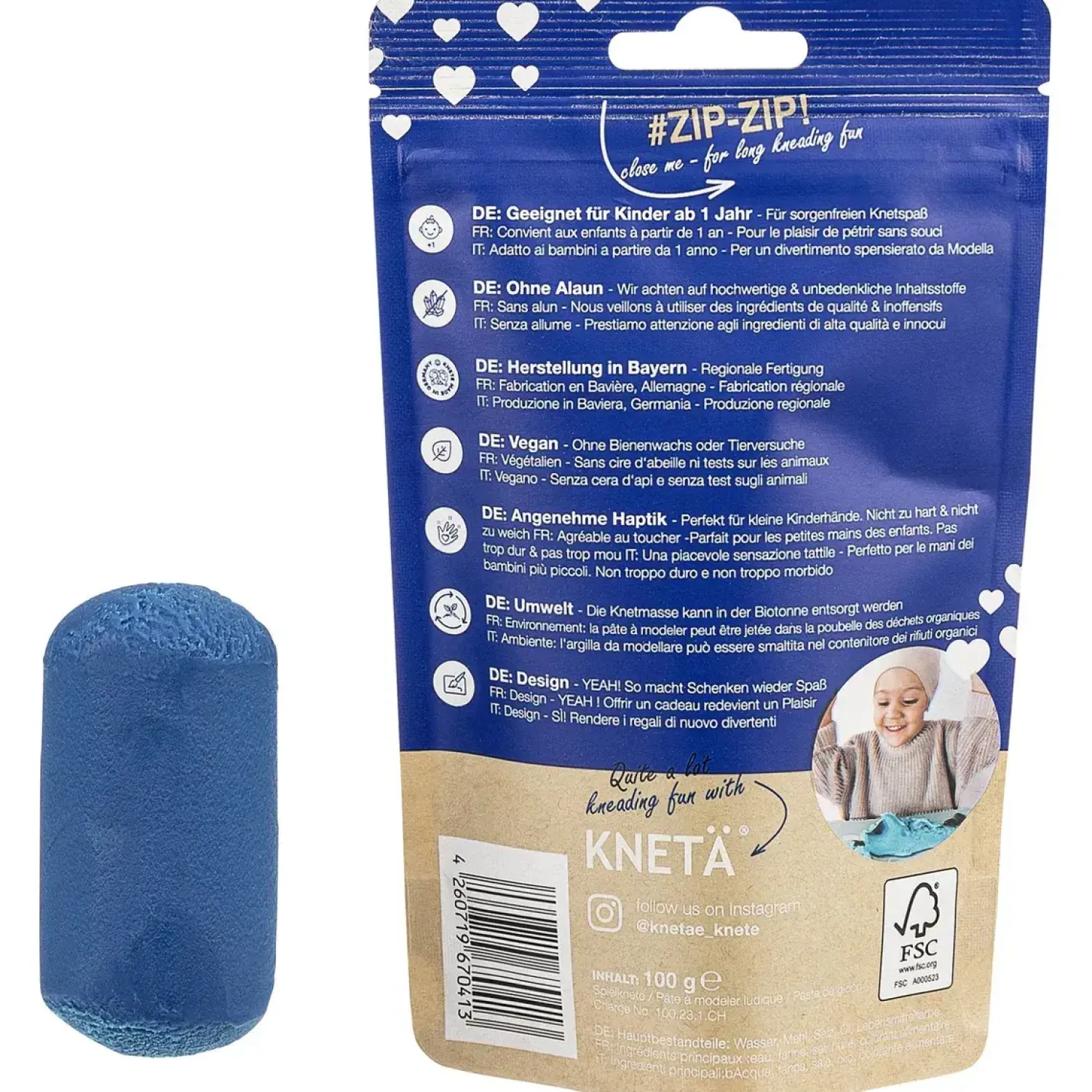 KNETA Wegańska masa plastyczna, 100g - niebieska