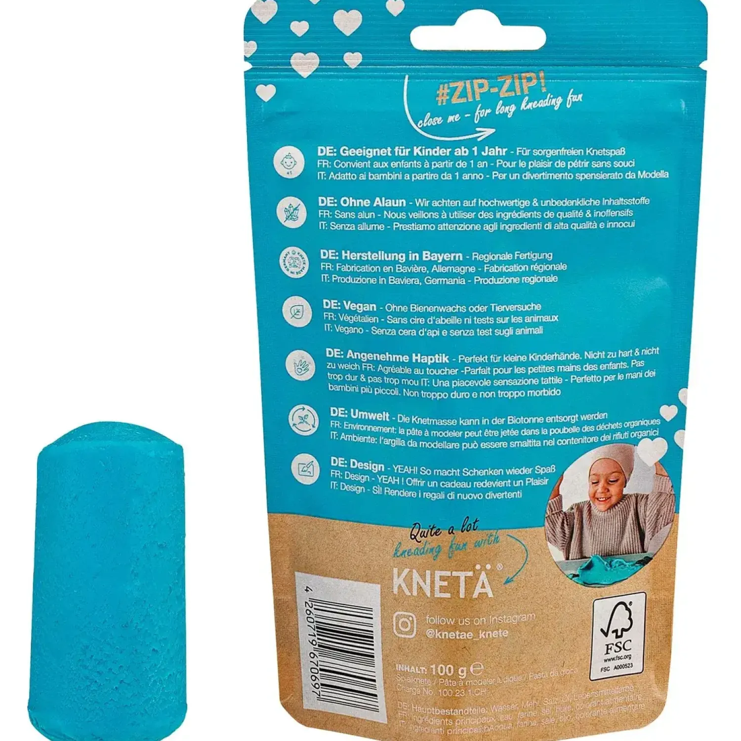 KNETA Wegańska masa plastyczna, 100g - turkusowa