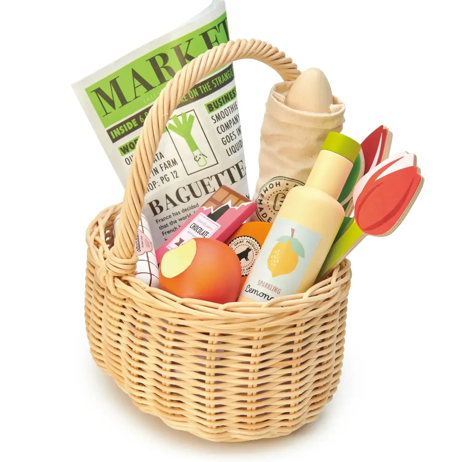 Tender Leaf Toys Wiklinowy koszyk z zestawem piknikowym