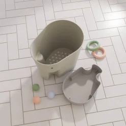 Dzieci Shnuggle Baby Wolnostojący Pojemnik na Zabawki do Kąpieli Ellie Grey