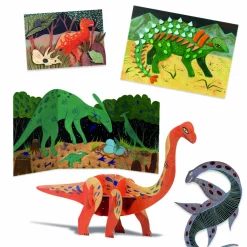 Djeco Zestaw artystyczny 6w1 ŚWIAT DINOZAURÓW 6+