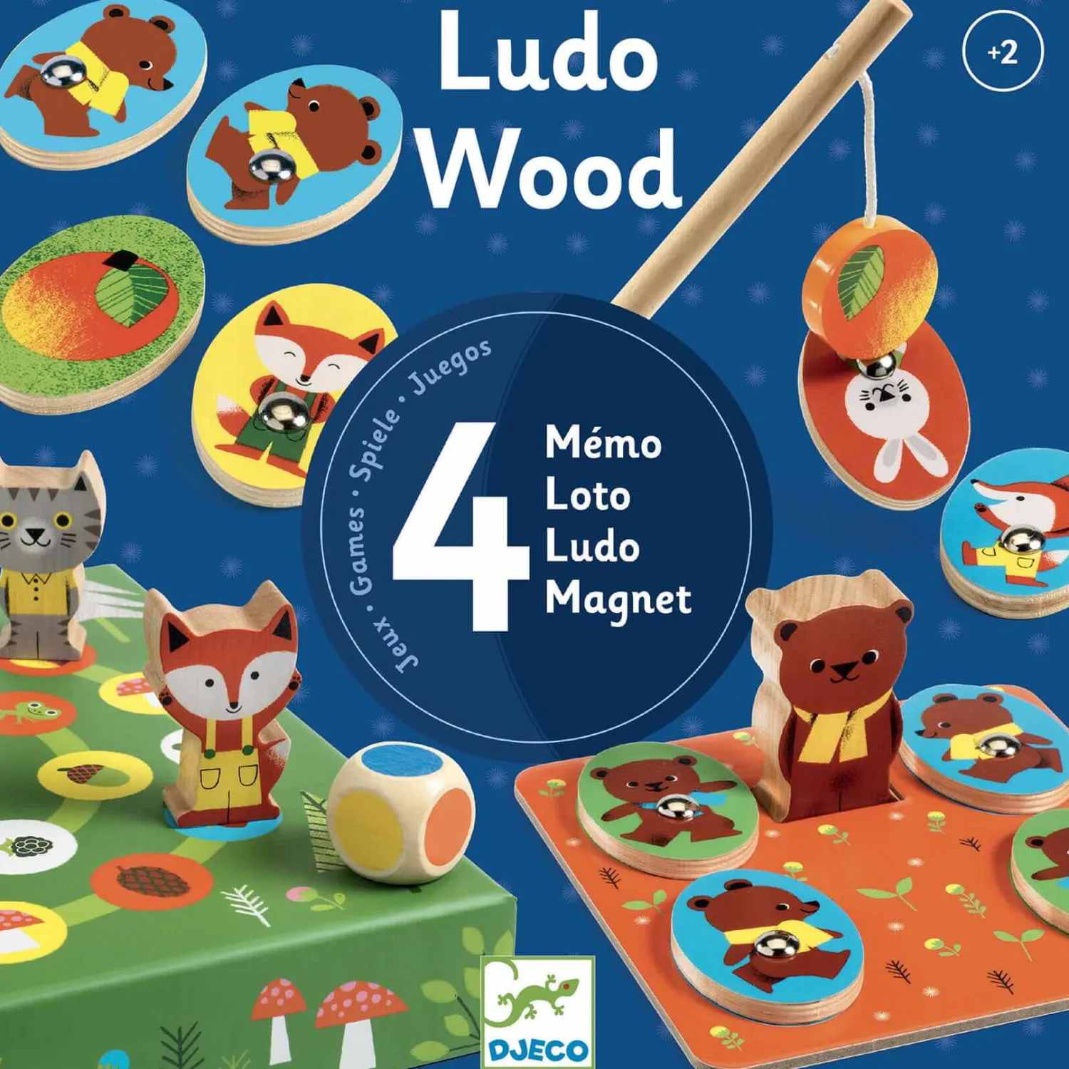 Djeco Zestaw 4 gier LudoWood 2+