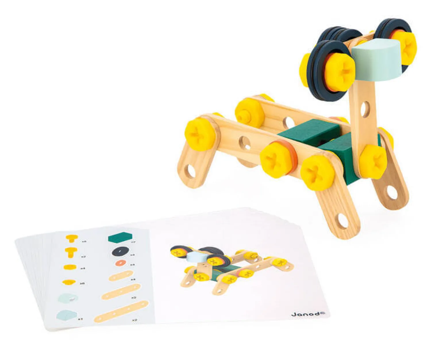 Janod Zestaw konstruktora 50 elementów Brico'kids 3+