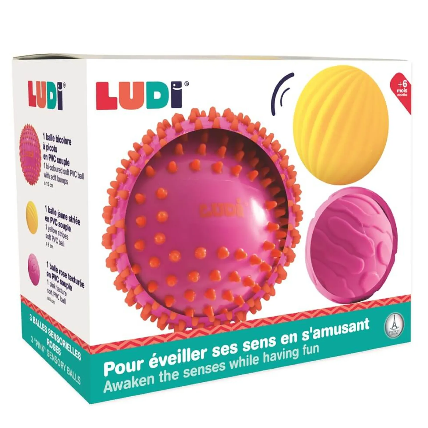 LUDI Zestaw 3 piłek sensorycznych 2+1