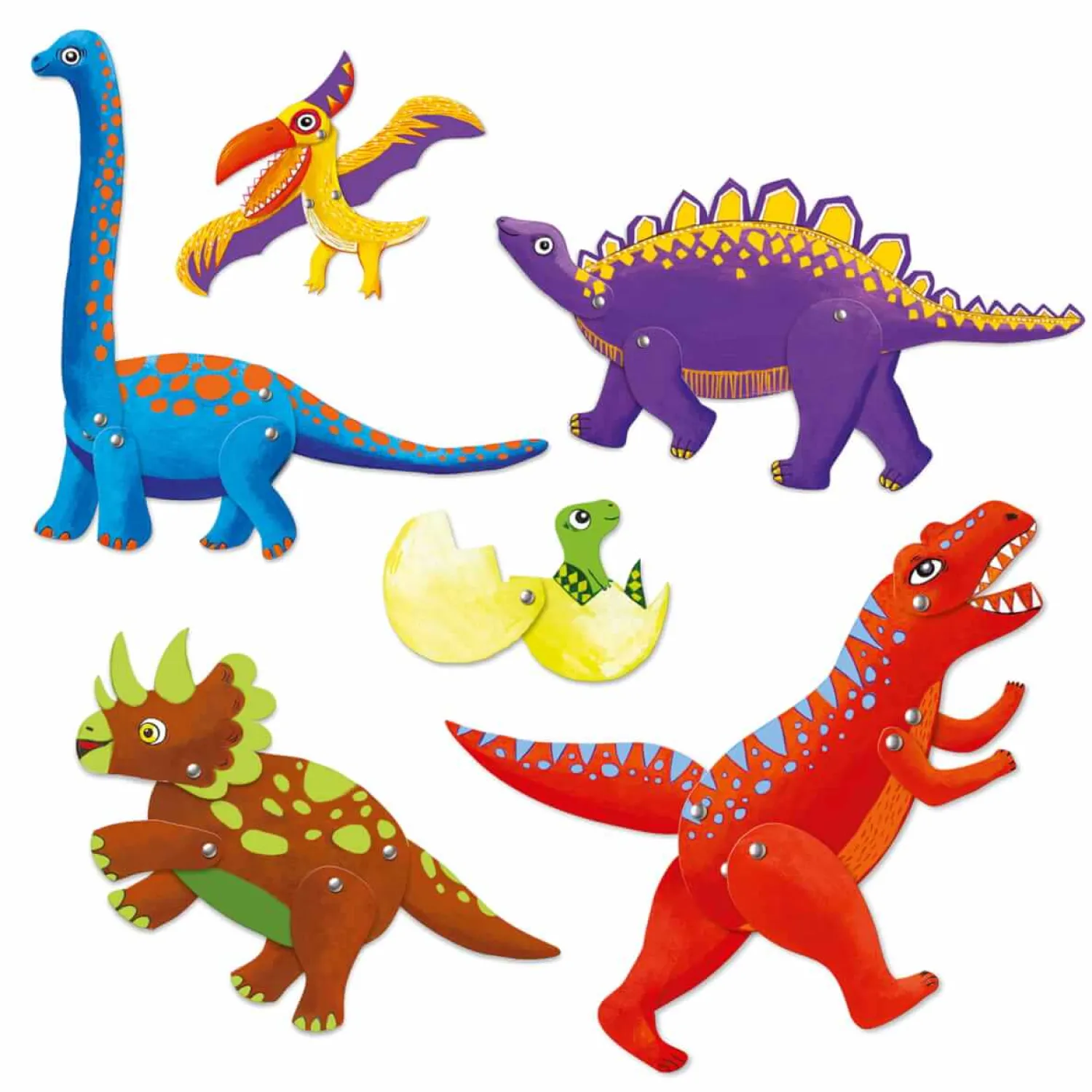Djeco Zestaw ruchome postacie DINOZAURY 5+