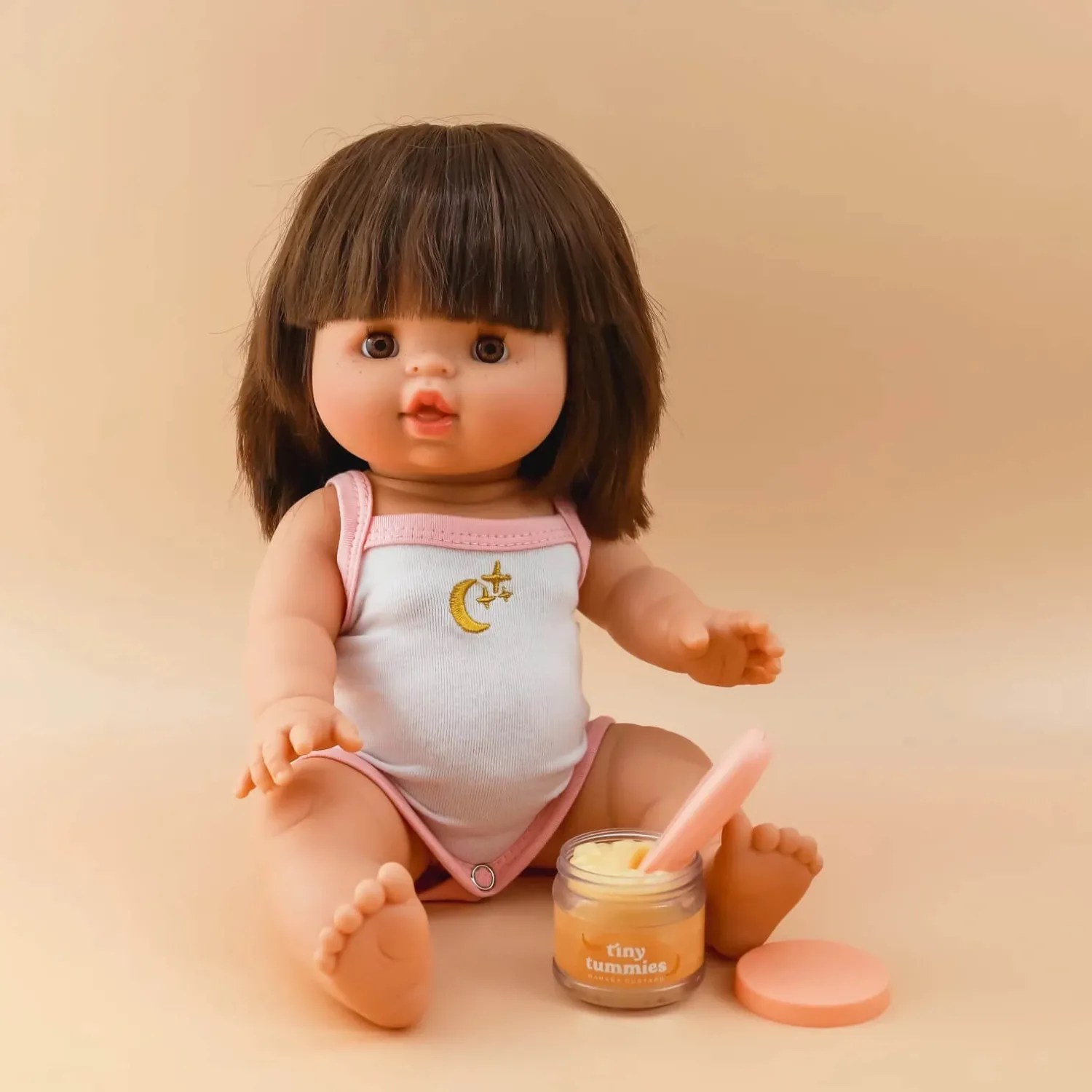 Tiny Harlow Zestaw Tiny Tummies Słoiczek i Łyżeczka, Banan
