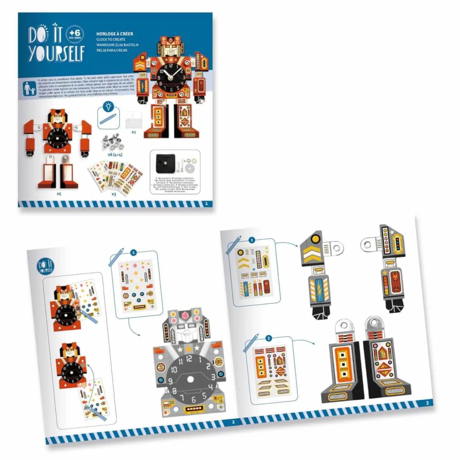 Dzieci Djeco Zrób to sam - ZEGAR ROBOT 6+
